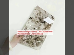 Alto tablero de bambú del carbón de leña de los paneles de pared del mármol del PVC del ANIMAL DOMÉSTICO del lustre del cuarto de baño