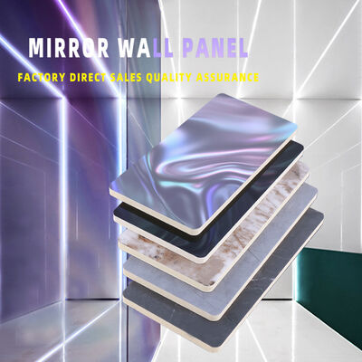 Calidad  Indoor Wall Decoration PVC Mirror Bamboo Fiber Wall Board 2.44m 2.6m 2.8m Fábrica