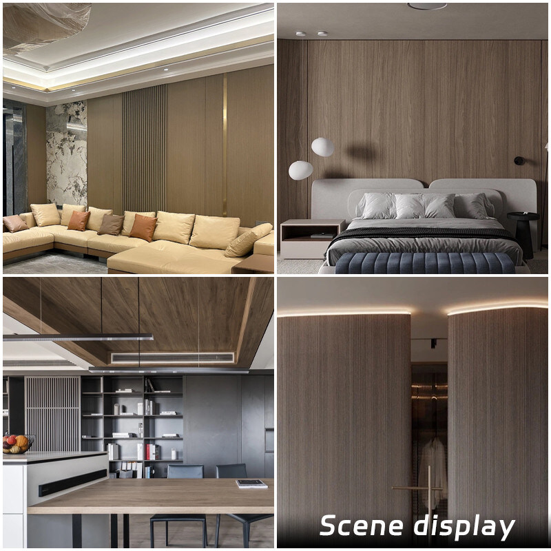 La madera sólida del grano de madera de la anchura de la decoración interior el 1.22m chapea el panel de pared del PVC