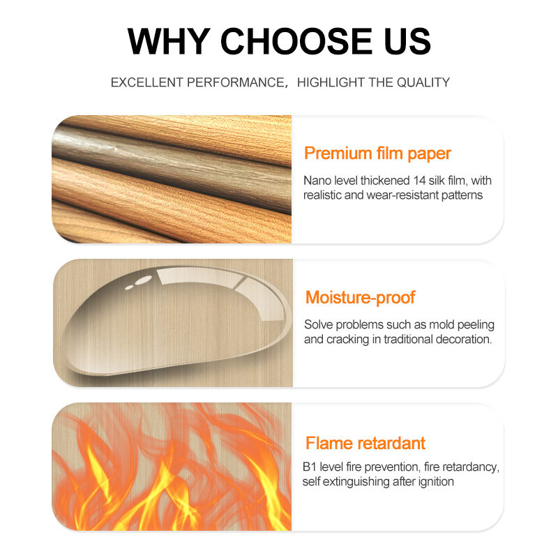 Panel de pared de PVC de grano de madera de 5 mm Flexible de bambú y carbón