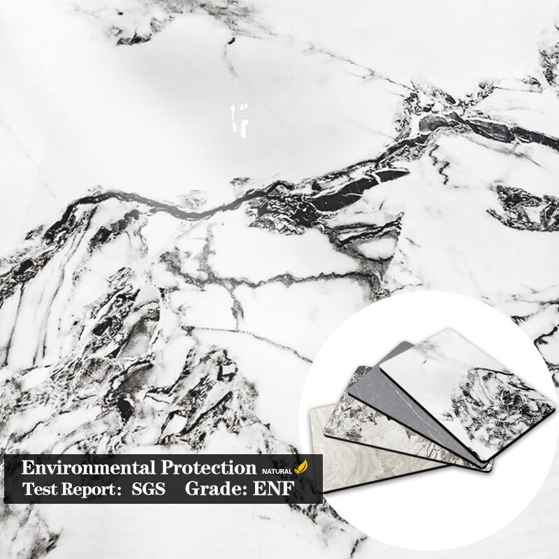 Decoración de interiores Paneles de pared de mármol Coextrusión de bambú Carbón de madera Veneer