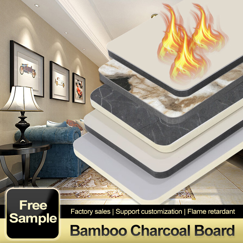 Panel de hojas de mármol moderno de alto brillo Decoración de paredes de lujo Tablero de cristal de bambú