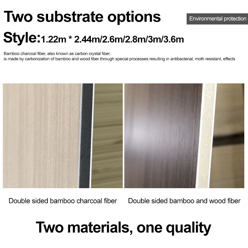 Proof de humedad de bambú de carbón tablero de pared de hoja de madera para la decoración de lujo de luz moderna