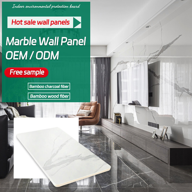 Prenda impermeable casera de la pared del fondo de la decoración TV y los paneles de pared de madera de mármol a prueba de humedad de la chapa