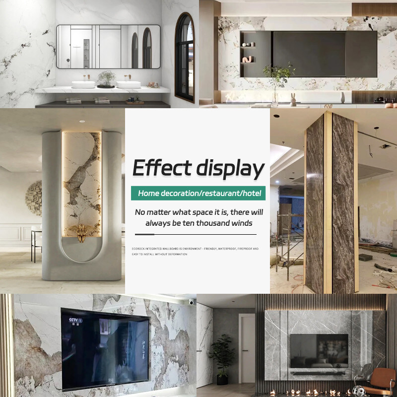 Prenda impermeable casera de la pared del fondo de la decoración TV y los paneles de pared de madera de mármol a prueba de humedad de la chapa
