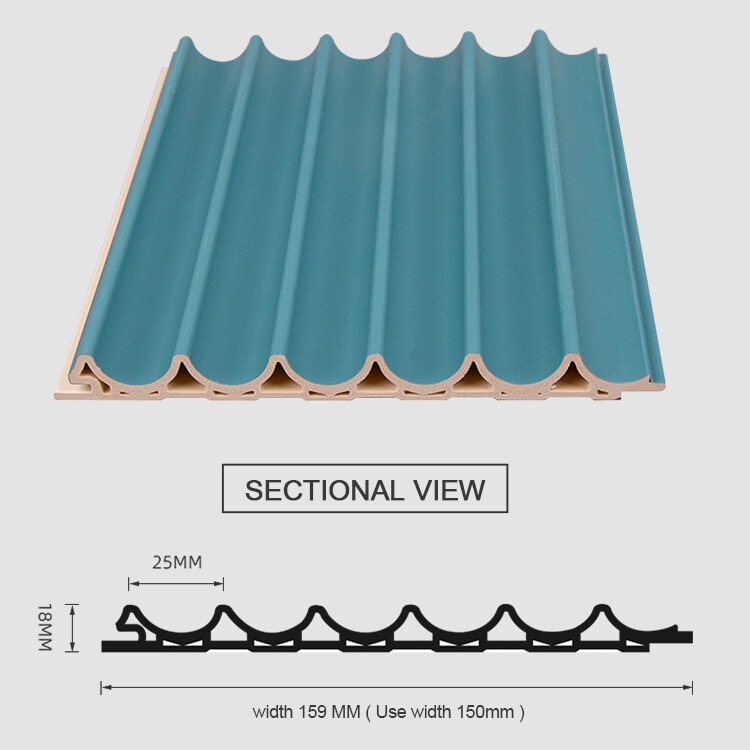 El panel 15m m redondo al aire libre de la parrilla del techo de madera decorativo de 3D WPC