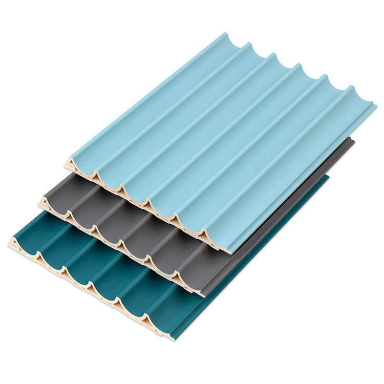 El panel 15m m redondo al aire libre de la parrilla del techo de madera decorativo de 3D WPC