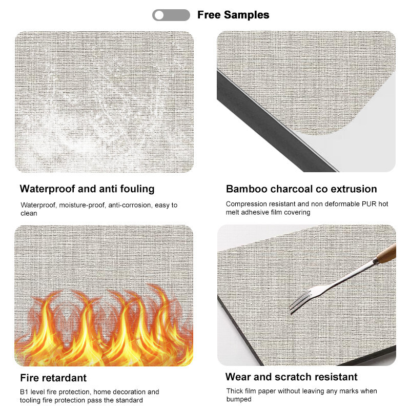 PVC de bambú Carbón de madera Venecería interior decorativa de madera paneles de pared