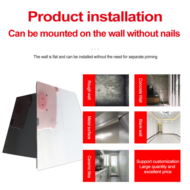Decoración de interiores 5mm espejo paneles de pared de madera panel de pared de PVC