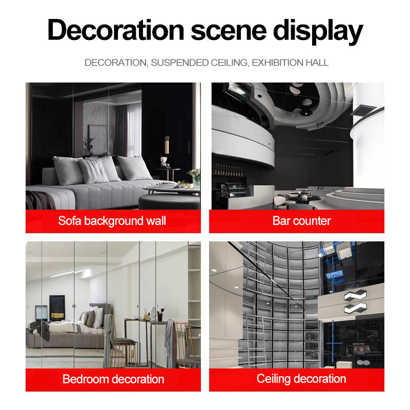 Decoración de interiores 5mm espejo paneles de pared de madera panel de pared de PVC