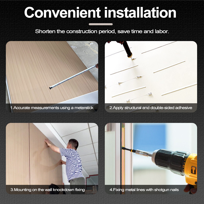 Panel de pared 3D de fibra de carbón de bambú de PVC