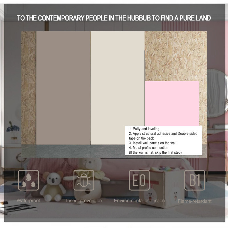 Panel de pared decorativo de interiores de madera carbón de bambú tablero de pared de piel