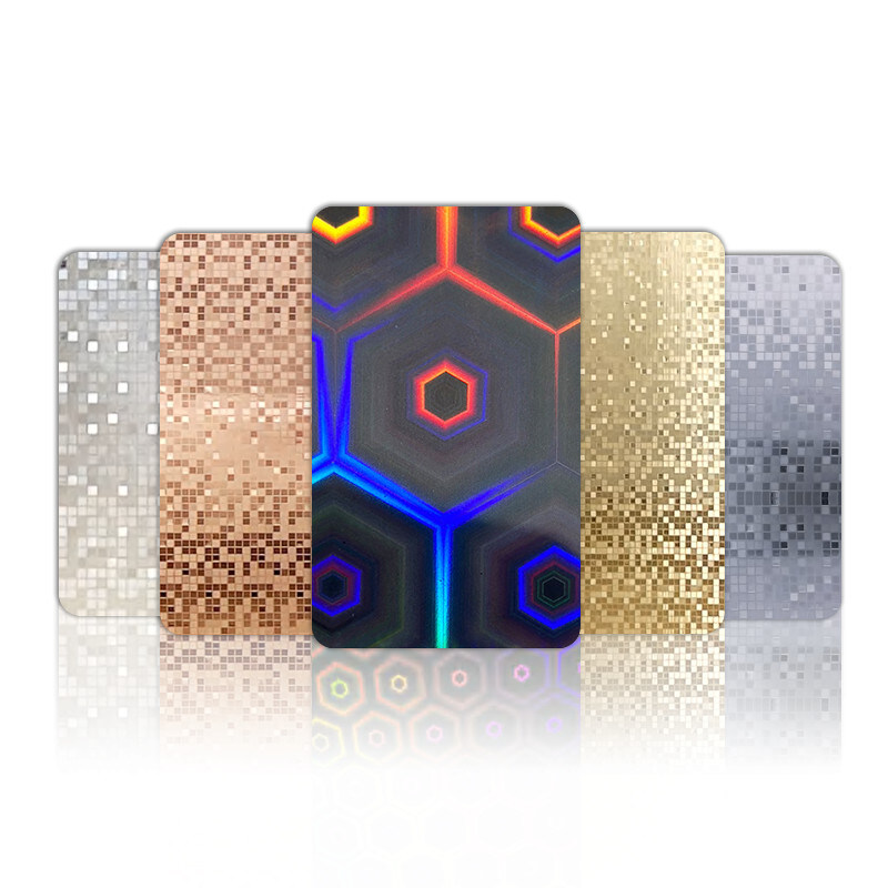 Panel de pared para decoración interior de tablero de PVC Laser& Mosaic Serie Bambú Carbón de madera