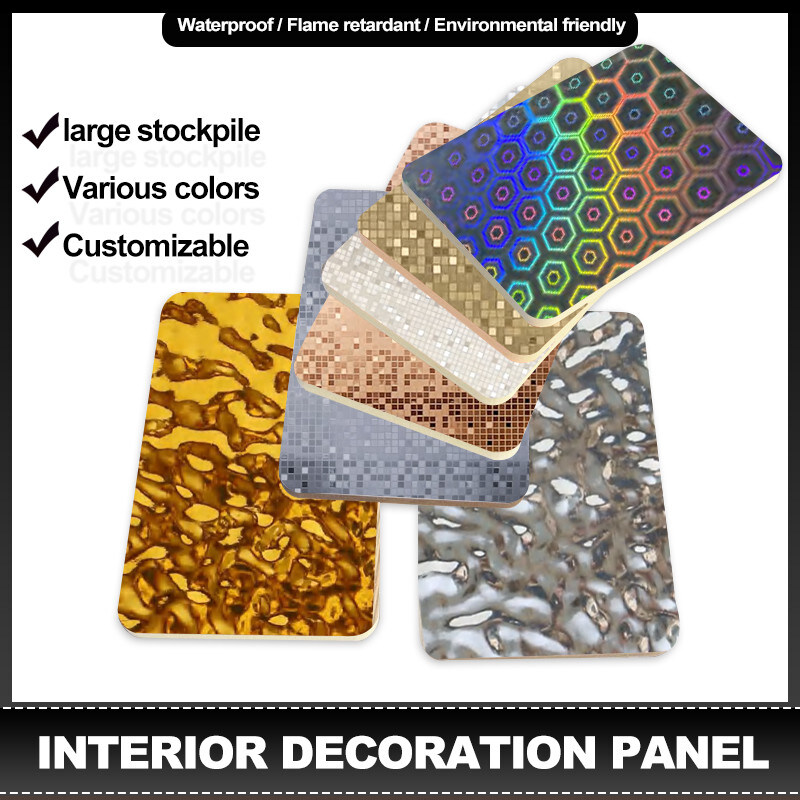 Panel de pared para decoración interior de tablero de PVC Laser& Mosaic Serie Bambú Carbón de madera