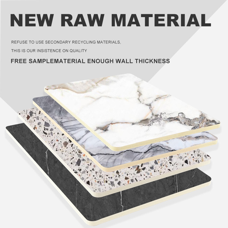 Hoja de mármol PET a prueba de humedad Bambú Carbón de madera Veneer de PVC Pared decorativa