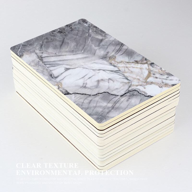 Hoja de mármol PET a prueba de humedad Bambú Carbón de madera Veneer de PVC Pared decorativa