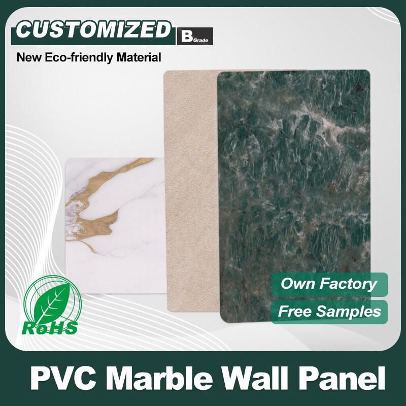 Hoja de mármol personalizada Bambú Carbón de leña Veneer para decoración de interiores Junta de PVC impermeable