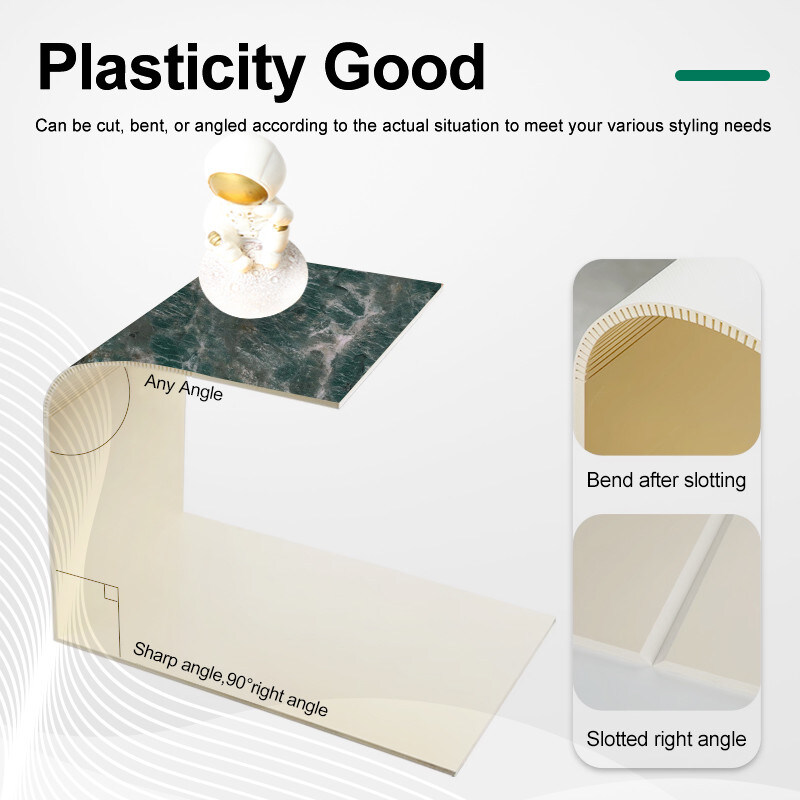 Hoja de mármol personalizada Bambú Carbón de leña Veneer para decoración de interiores Junta de PVC impermeable