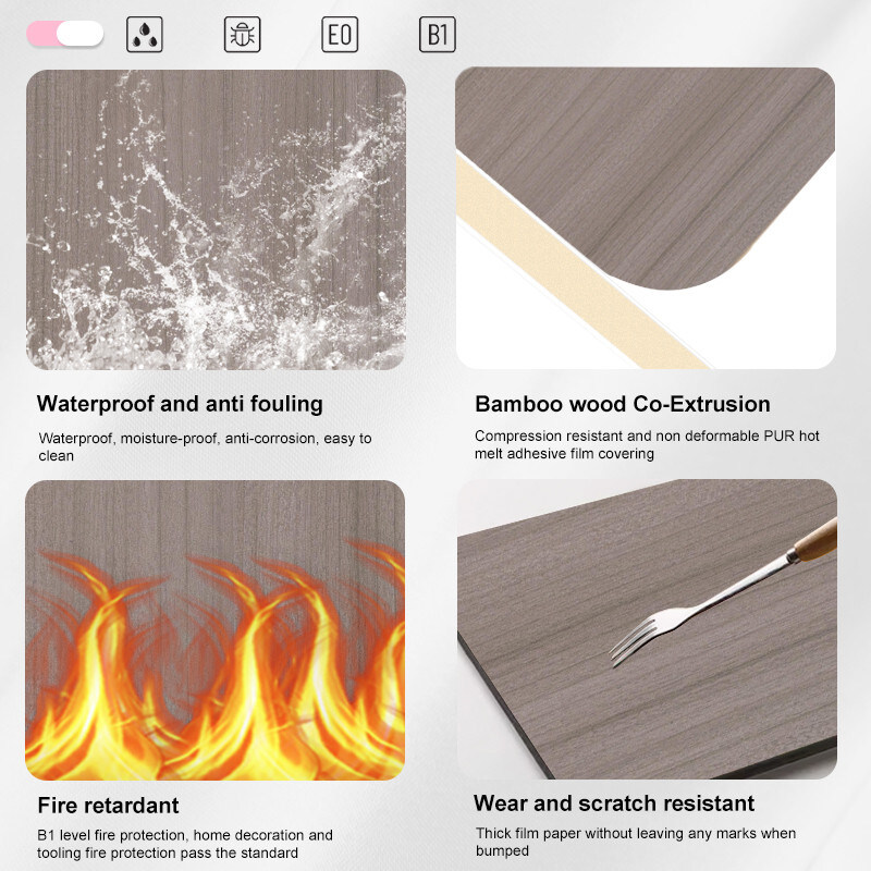 PUR pegamento de bambú paneles de pared de carbón de alta calidad paneles de pared de PVC Decoración interior de paredes