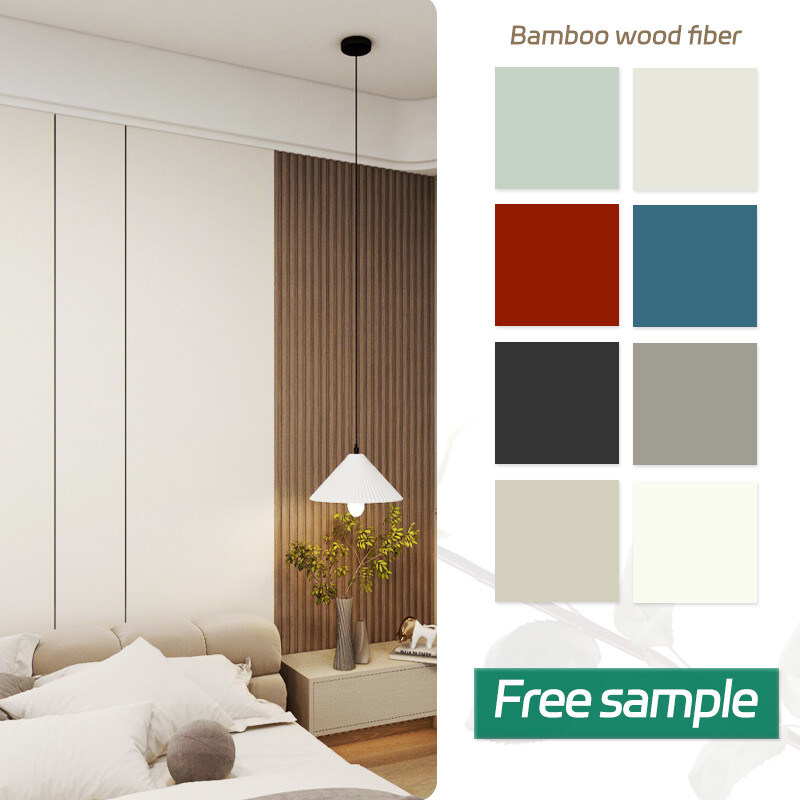 El panel de pared de madera de bambú de la fibra de la decoración interior de 8 milímetros ignifuga la chapa de madera de sensación de la piel