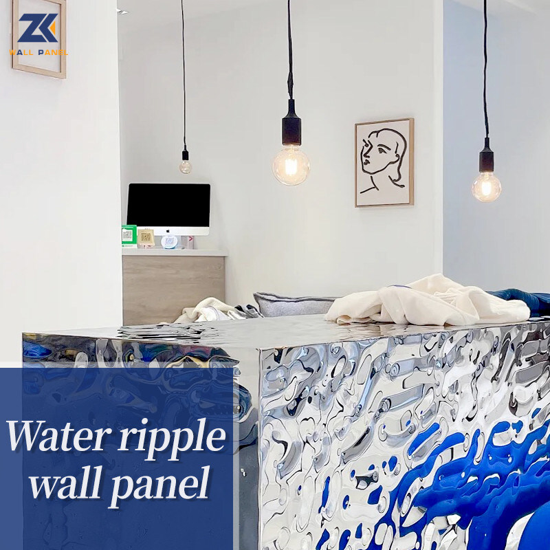 Los paneles de pared de bambú plásticos de madera incombustibles decorativos del carbón de leña de la ondulación 3D del agua