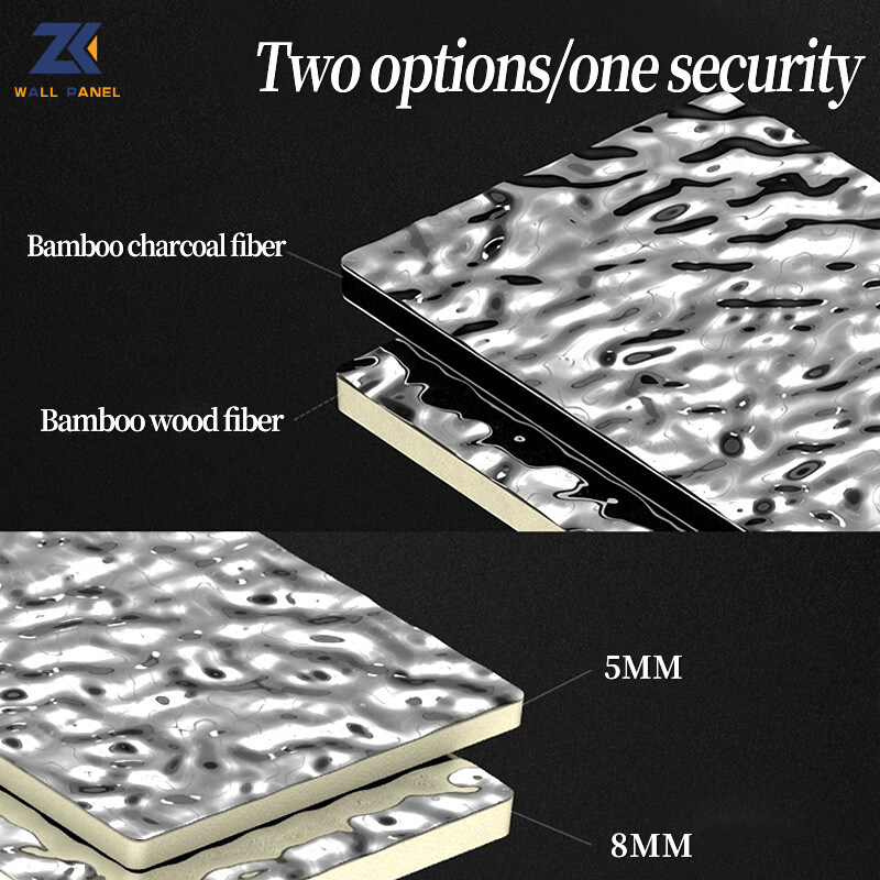 La madera de la ondulación del agua del ANIMAL DOMÉSTICO 3D chapea el panel de pared de madera del carbón de leña de bambú de alta densidad de 8m m