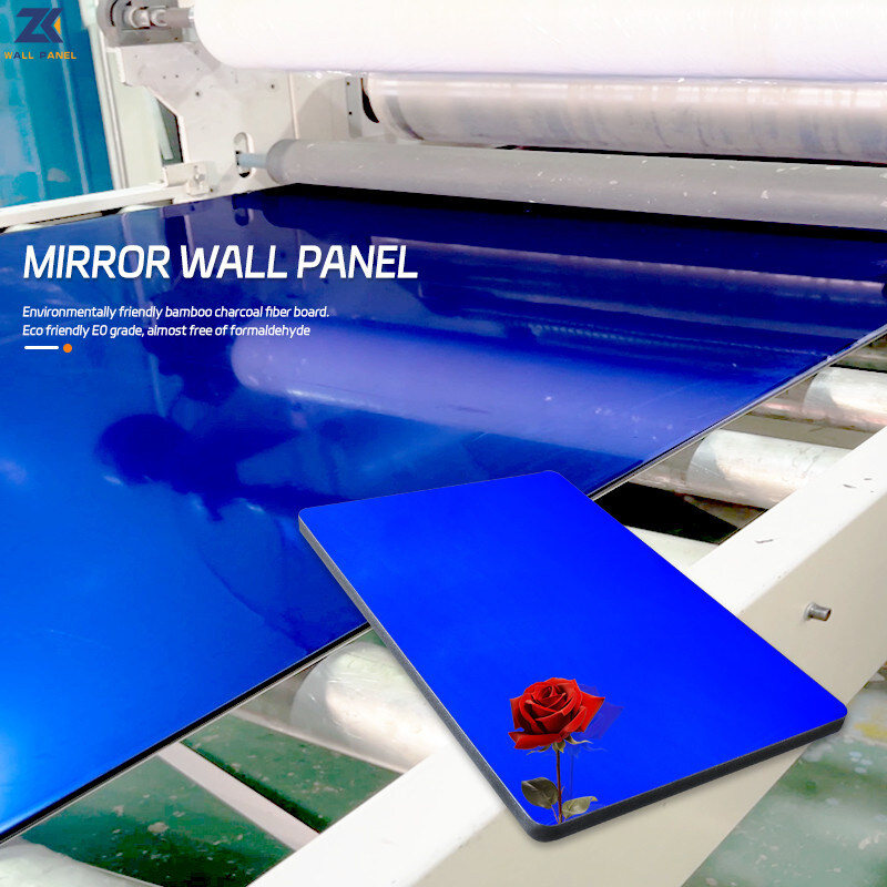 El panel de pared de bambú del ANIMAL DOMÉSTICO del carbón de leña del espejo de KTV de madera del tablero de lujo ligero moderno de la chapa
