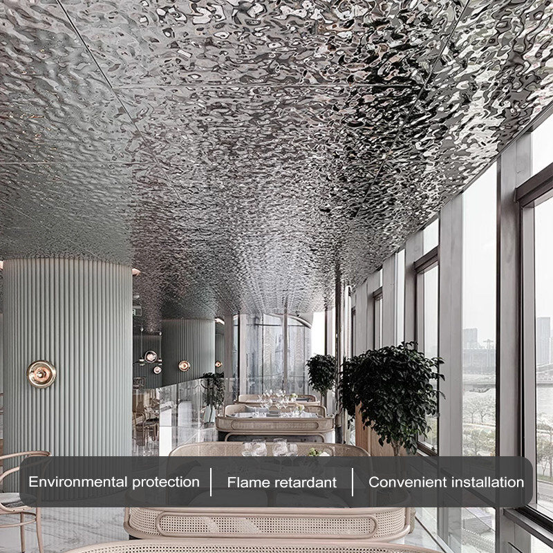 Paneles de pared decorativos impermeables Patrón de olas de agua Bambú Carbón de madera Paneles de carilla