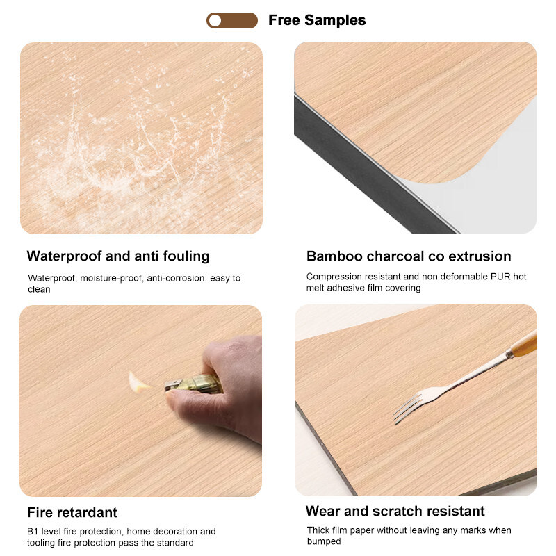 Panes de cristal de bambú para interiores y decorativos Panes de carpintería de madera