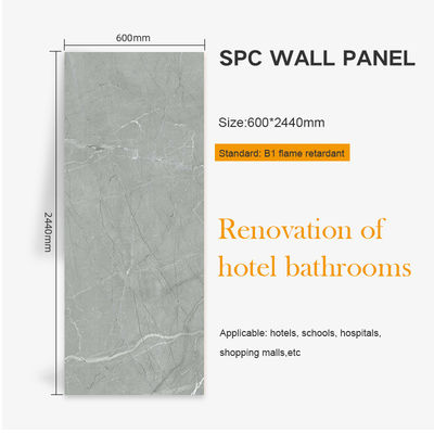 Panel de pared de SPC de alta resistencia a la presión de agua Moderno azulejos de lujo de mármol acabado de piedra de plástico material compuesto