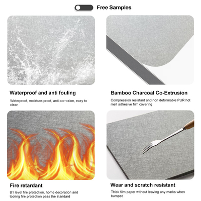5 / 8 mm de espesor de bambú de carbón de madera de chapa de PVC de carbono de cristal de tablero de pared