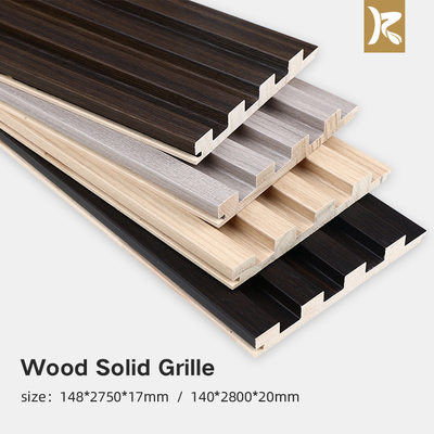 El panel de pared de madera sólido del surco de madera de la parrilla del panel de pared de la protección del medio ambiente