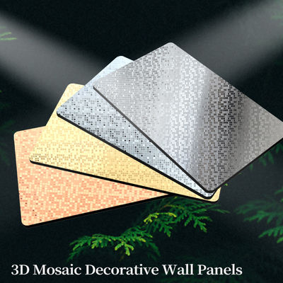 Nuevo producto de alta calidad, mosaico de metal dorado, carbón de bambú, paneles de chapa de madera de coextrusión