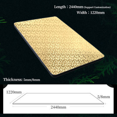 Nuevo producto de alta calidad, mosaico de metal dorado, carbón de bambú, paneles de chapa de madera de coextrusión