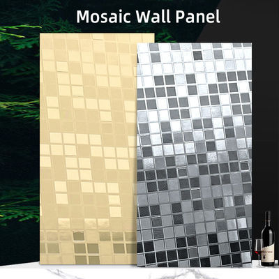 Nuevo producto de alta calidad, mosaico de metal dorado, carbón de bambú, paneles de chapa de madera de coextrusión