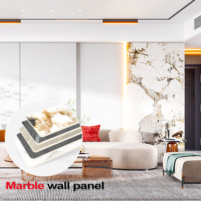 Panel de pared decorativo de textura de mármol de PET Panel de pared de PVC de chapa de madera de carbón de bambú