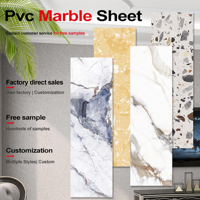 Decoración mboo Carbón de leña Venecería de madera moderna de lujo Hoja de mármol PVC