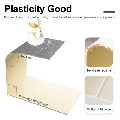 Decoración mboo Carbón de leña Venecería de madera moderna de lujo Hoja de mármol PVC