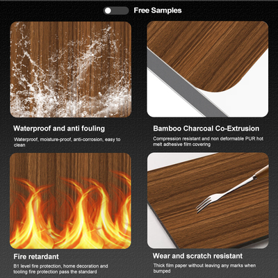 1.22m de ancho Panel de madera moderno Panel de bambú carbón de mármol para la industria hotelera