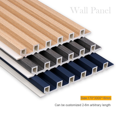 Parrilla estriada plástica de madera anti del panel de pared de la corrosión 3D