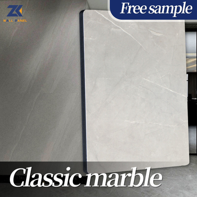 El panel de pared de madera de la chapa de Crystal Board Simulation Waterproof Marble del carbono