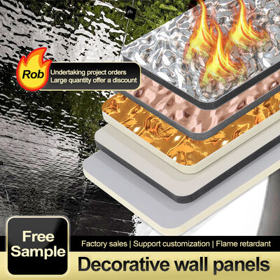 Paneles de pared decorativos impermeables Patrón de olas de agua Bambú Carbón de madera Paneles de carilla