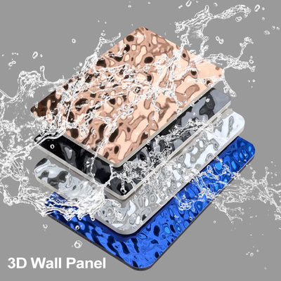 Moderno estilo de lujo ligero 3D tablero de carbón de agua ondulado bambú carbón de madera carenado