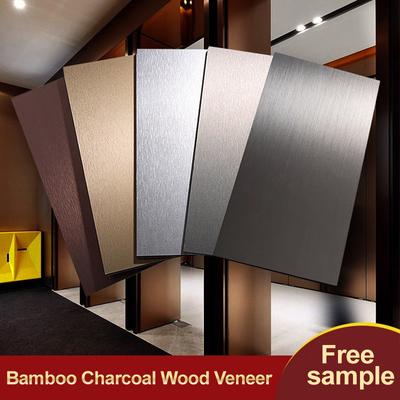 Decoración de interiores Panel de pared de carilla de madera de metal Amistad con el medio ambiente Bambú Carbón de madera carilla