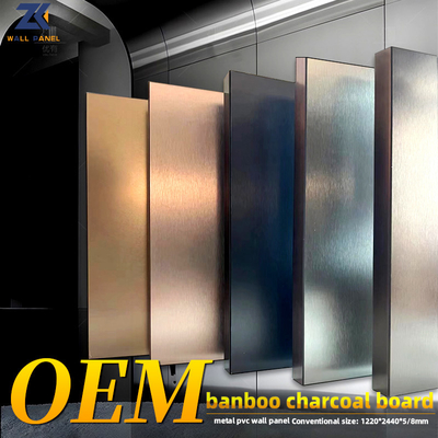 Tablero de bambú incombustible del carbón de leña de la chapa del metal del panel de madera favorable al medio ambiente del PVC