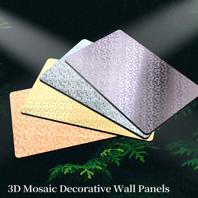 Decoración de paredes de mosaico Panel de pared de PET Panel de pared de bambú Fibra de carbón de madera