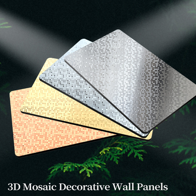 Nuevo producto de alta calidad, mosaico de metal dorado, carbón de bambú, paneles de chapa de madera de coextrusión