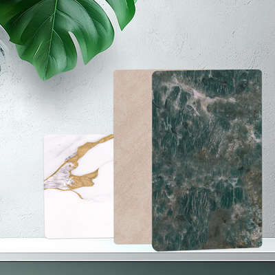 Hoja de mármol personalizada Bambú Carbón de leña Veneer para decoración de interiores Junta de PVC impermeable