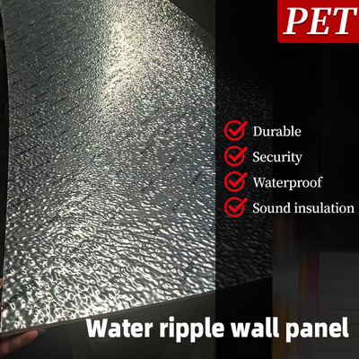 La madera de la ondulación del agua del ANIMAL DOMÉSTICO 3D chapea el panel de pared de madera del carbón de leña de bambú de alta densidad de 8m m