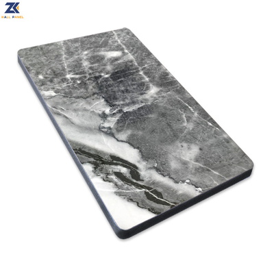 Carbono de bambú Crystal Plate del panel de pared de la chapa de madera del carbón de leña del mármol del PVC